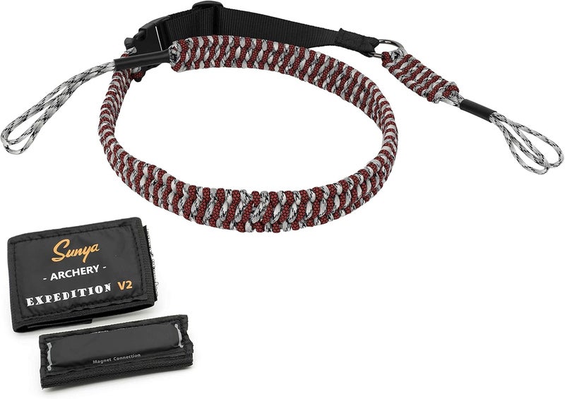 Sunya Paracord Compound Bow Sling with V2 Upgraded Magnetic Connection System. Lightweight Hands Free Shoulder Carrying Sling for Bow Hunting, Field Archery and 3D - Image 2